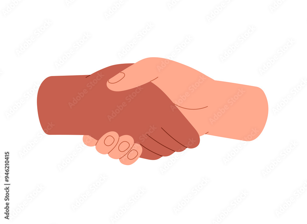 custom made wallpaper toronto digitalTwo person handshake. Sign of greeting, agreement in teamwork, hand shake gesture. Concept of business partnership, interracial friendship. Flat isolated vector illustration on white background