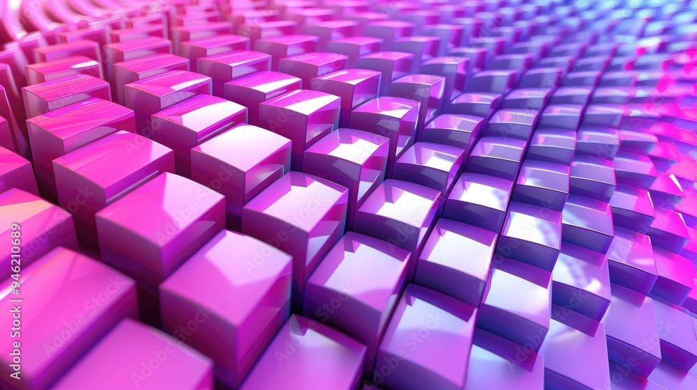 Obraz premium abstract backgrounds, Geometric abstract purple background. Futuristic cube shape 3d rendering wallpaper.