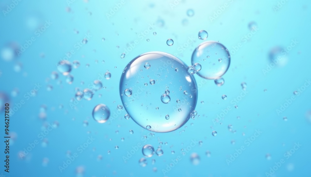 Bubbles floating in a blue sky Bubbles floating in a blue sky