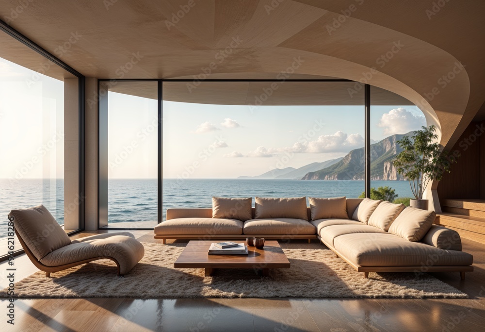 Fototapeta premium living room with a sea view