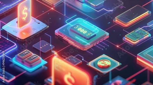 Wallpaper Mural Digital Dollars: The Evolution of Money Microtransactions - An illustration depicting the transition from physical currency to digital transactions, highlighting the convenience and accessibility of d Torontodigital.ca