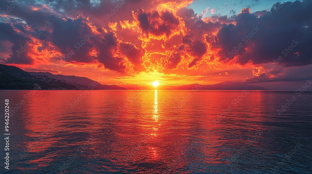 Majestic Sunset over Tranquil Waters. Capturing the beauty of nature Majestic Sunset over Tranquil Waters. Capturing the beauty of nature