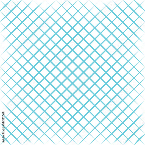 Square wire fence mesh. Blue check and grid seamless vector pattern. 