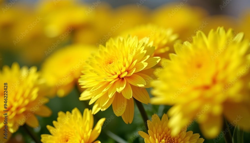 Bright and cheerful yellow flowers in bloom Bright and cheerful yellow flowers in bloom