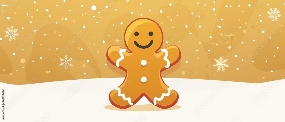 Gingerbread man flat design front view holiday theme animation vivid Gingerbread man flat design front view holiday theme animation vivid