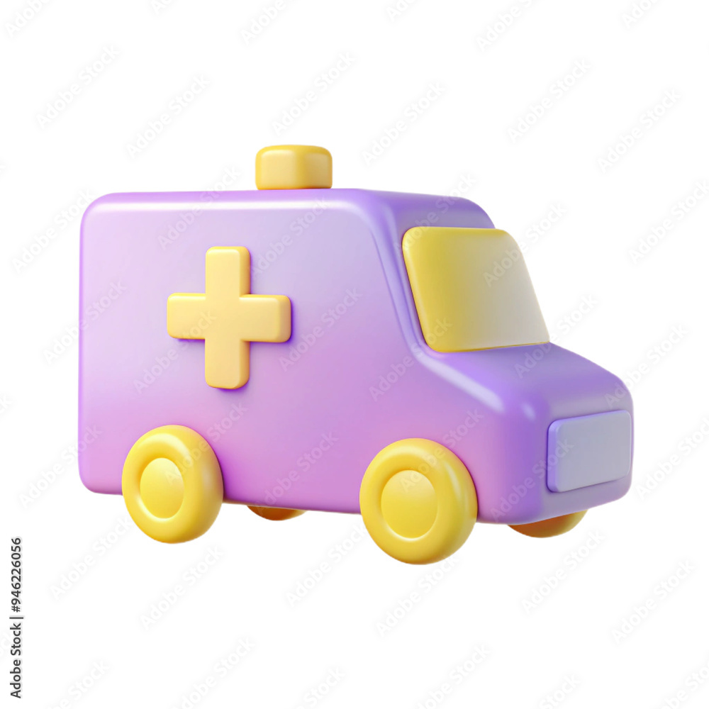 Cartoon 3D Render of an Ambulance Cartoon 3D Render of an Ambulance