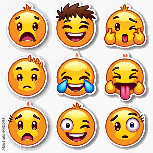 Emoji deferent expression vector illustration  photo