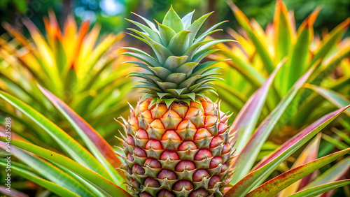 Ripe pineapple fruit. Ripe pineapple on white background
