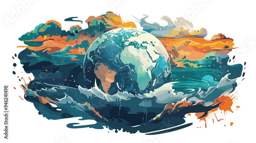 World Mine Mixed Media Vector Isolated