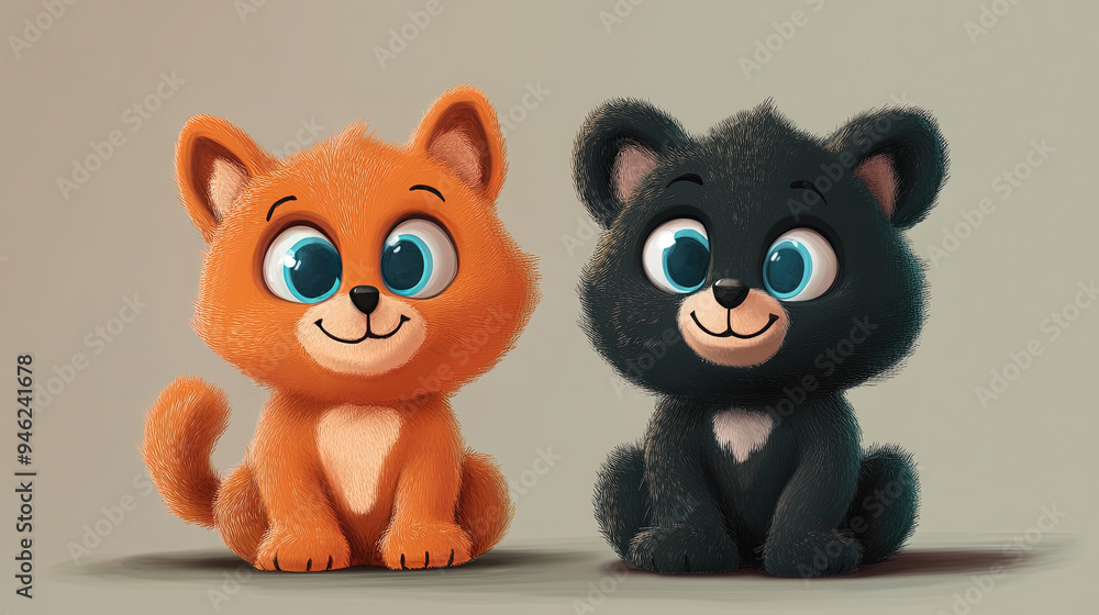 Cutely designed cartoon characters (animals)
