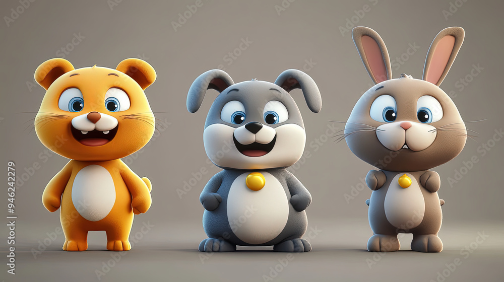 Cutely designed cartoon characters (animals) Cutely designed cartoon characters (animals)