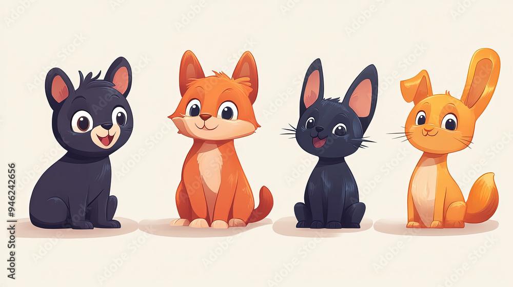 Cutely designed cartoon characters (animals) Cutely designed cartoon characters (animals)