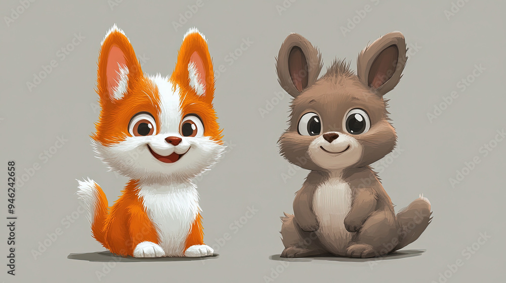 Cutely designed cartoon characters (animals) Cutely designed cartoon characters (animals)