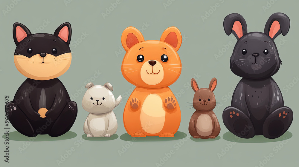 Cutely designed cartoon characters (animals) Cutely designed cartoon characters (animals)
