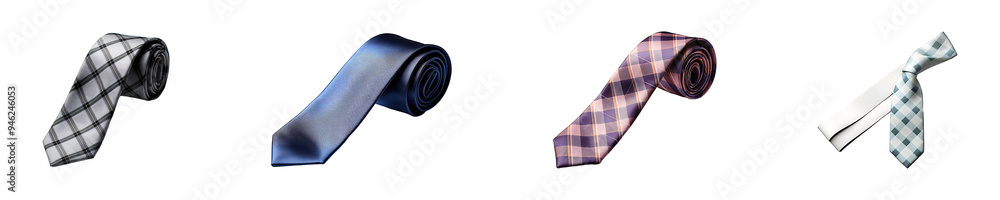 Set, collection of Mens Tie isolated on transparent background. Set, collection of Mens Tie isolated on transparent background.