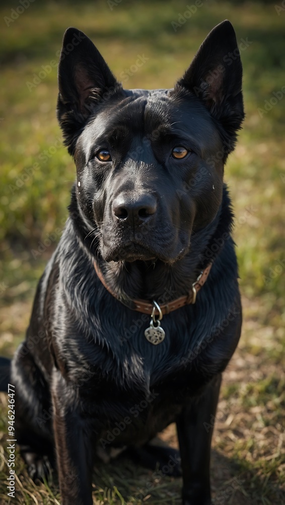 Image of a black-coated German Shepherd-Cane Corso mix Image of a black-coated German Shepherd-Cane Corso mix
