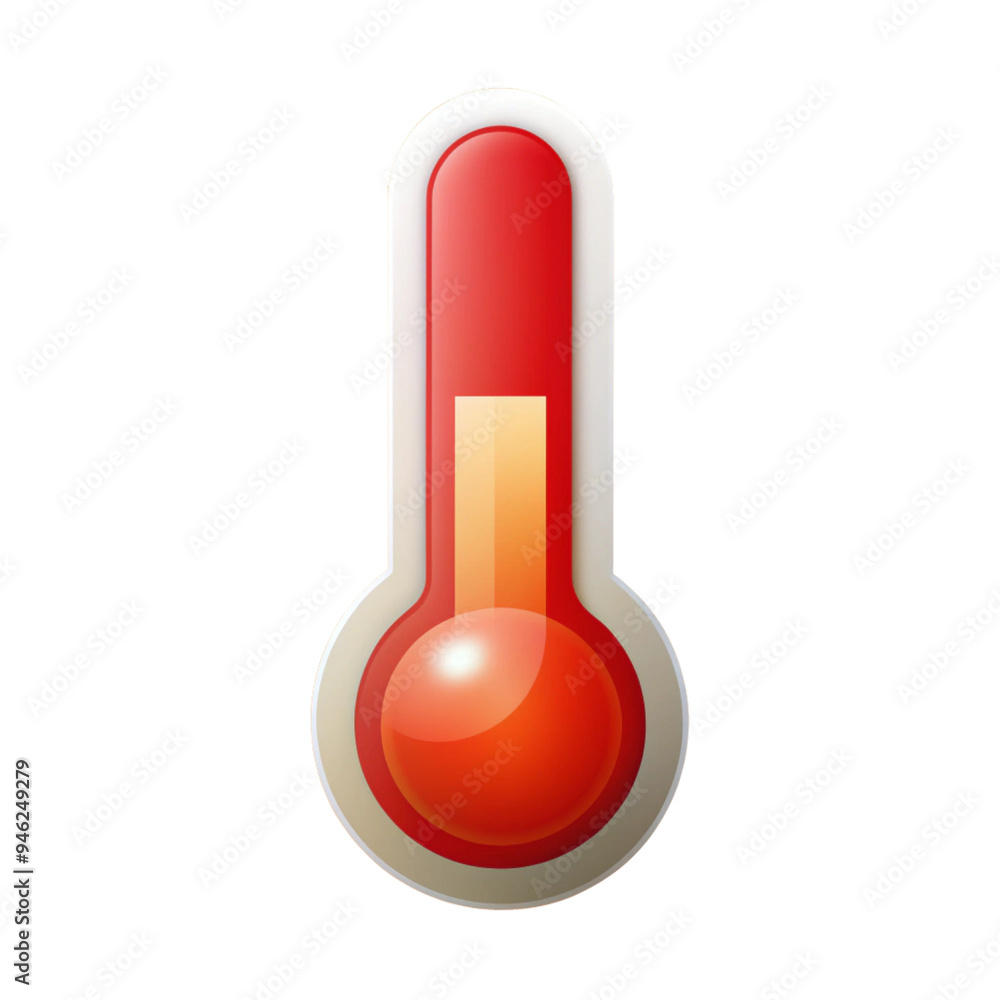 Red Thermometer Icon Illustration Red Thermometer Icon Illustration