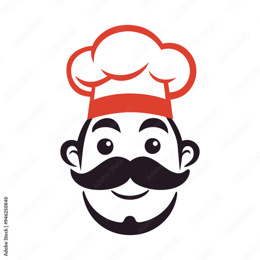 Playful vector design featuring a chef’s face in the word 'Food,' perfect for culinary branding. Playful vector design featuring a chef’s face in the word 'Food,' perfect for culinary branding.