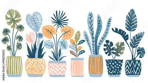 Modern Tropical Home Decor with Stylish Plants and Leaves