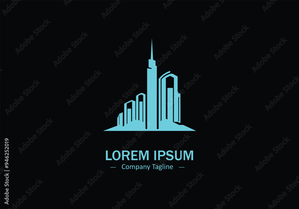 Minimal abstract logo of building icon vector design Minimal abstract logo of building icon vector design