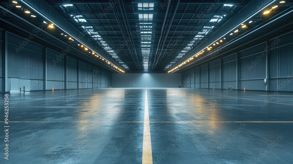A serene, empty runway with soft lighting, simple yet intimate, ideal for adding text A serene, empty runway with soft lighting, simple yet intimate, ideal for adding text