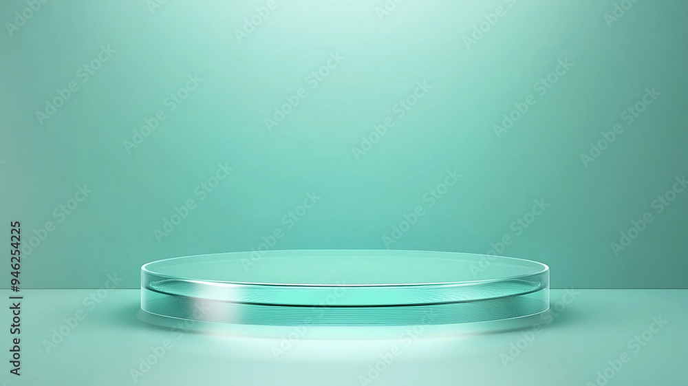 Glass Podium with Circular Display Glass Podium with Circular Display
