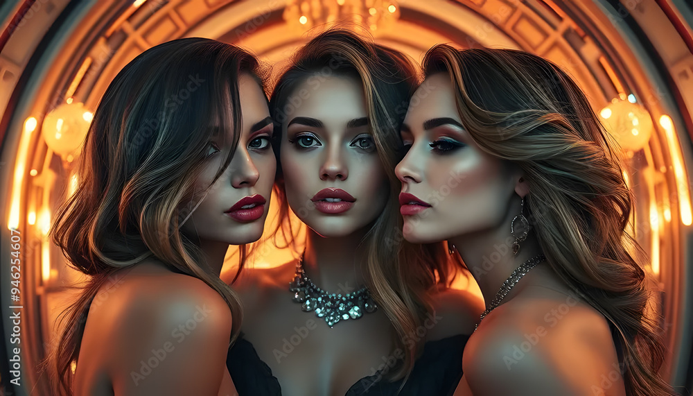 Obraz premium LGBT Fashion Lesbian Couple Kissing
