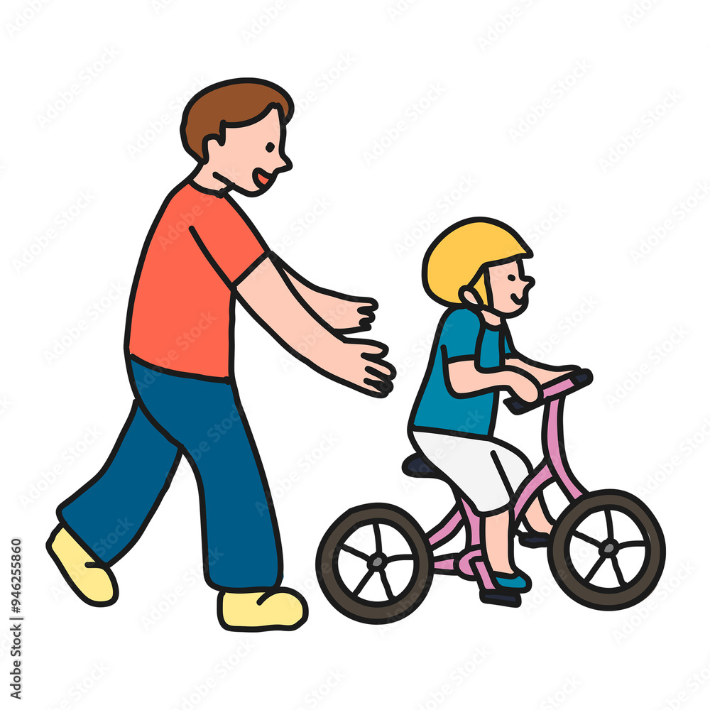 Family activity png sticker, father and son cycling transparent background Family activity png sticker, father and son cycling transparent background