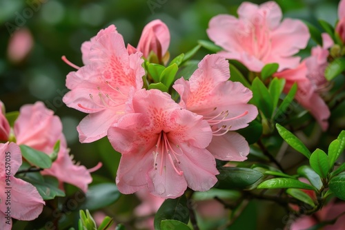 Pink rhododendron species native to East Asia photo