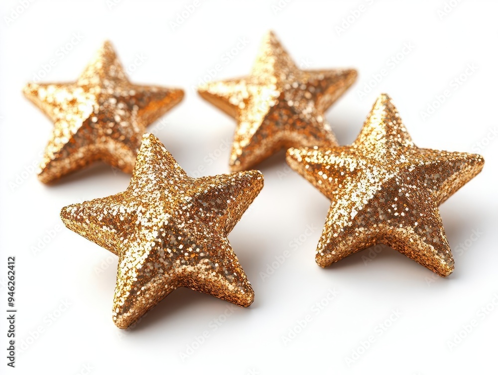 elegant array of five golden stars floating against a crisp white background metallic sheen and subtle shadows create a luxurious 3d effect perfect for product ratings elegant array of five golden stars floating against a crisp white background metallic sheen and subtle shadows create a luxurious 3d effect perfect for product ratings