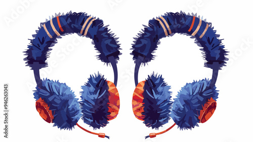 Stylish Winter Clothes Vector Illustration with Earmuffs