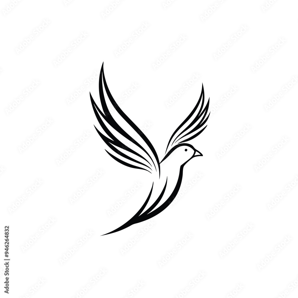 Minimalist Bird Wings symbol Logo Vector png isolated on white background Minimalist Bird Wings symbol Logo Vector png isolated on white background