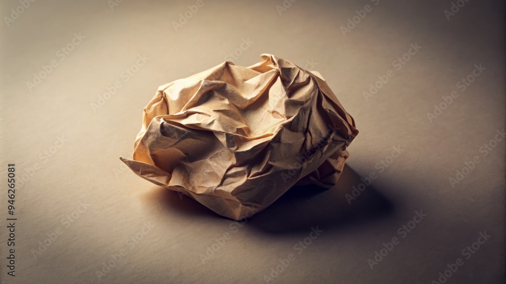 A crumpled, earth-toned matte paper sheet with subtle texture and gentle folds, softly illuminated against a clean, minimalist background. A crumpled, earth-toned matte paper sheet with subtle texture and gentle folds, softly illuminated against a clean, minimalist background.