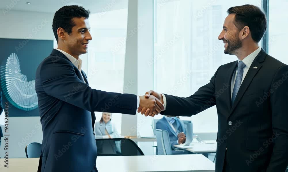 Italian Man Shaking Hands in Successful Corporate Partnership Italian Man Shaking Hands in Successful Corporate Partnership
