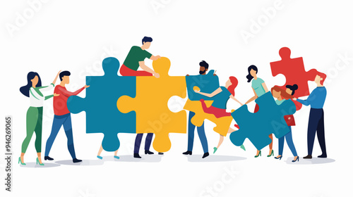 Teamwork for Optimal Outcomes Flat Vector Illustration
