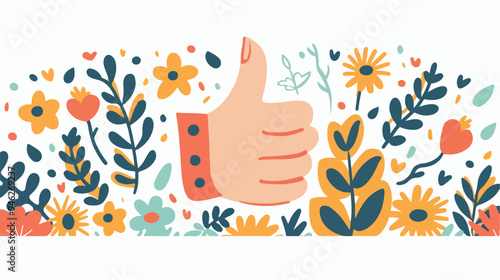 World Compliment Day Hand Lettering and Thumb Up Hand Concept