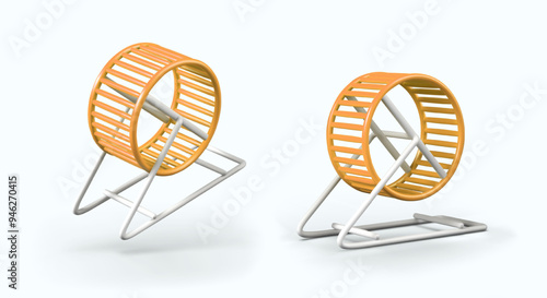 Treadmill for rodents. Metal round simulator for hamsters, chinchillas