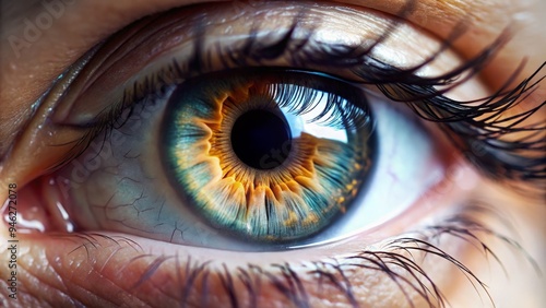 A extreme close-up of a single human eye blinking, transitioning from open to closed, with eyelashes and iris in sharp focus against a soft blurred background.