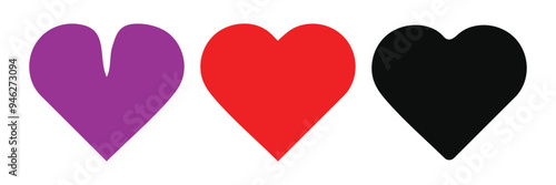 heart valentine icon set