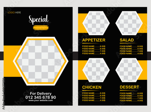 Restaurant food menu design template