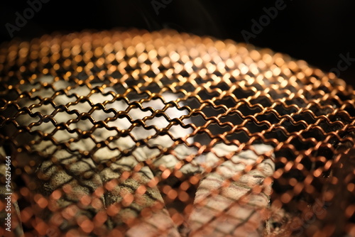 Картината върху платно Metal grill close up. Gridiron for grilling food