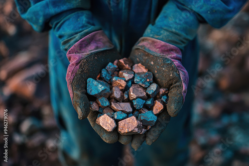 Copper Ore in Hands.