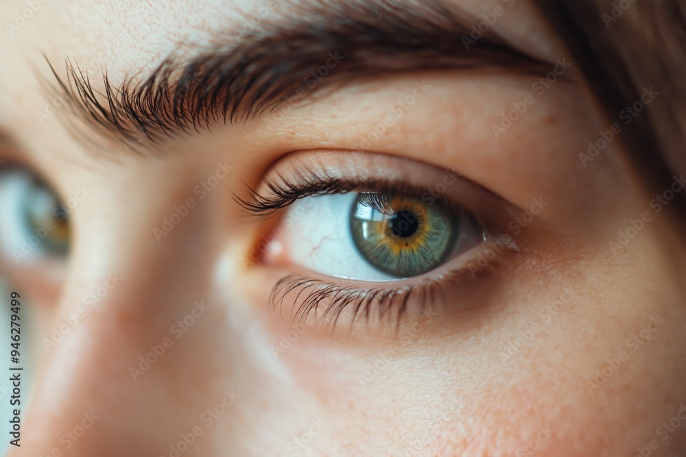 A detailed close-up of a female eye emphasizing the eyebrow and eyelashes, showing beauty and attention to detail. A detailed close-up of a female eye emphasizing the eyebrow and eyelashes, showing beauty and attention to detail.