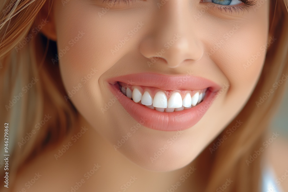 Radiant Smile Close-up: Perfect White Teeth and Healthy Gums Radiant Smile Close-up: Perfect White Teeth and Healthy Gums