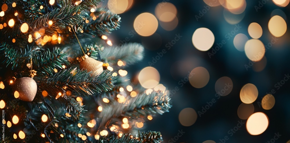 Holiday lights with bokeh, de-focused lights and a festive background. Merry Christmas and Happy New Year. Holiday lights with bokeh, de-focused lights and a festive background. Merry Christmas and Happy New Year.