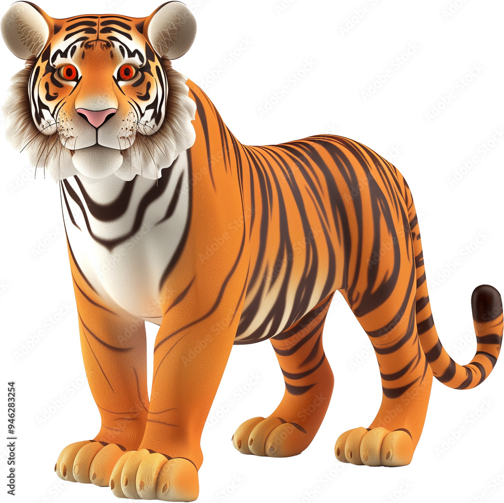 Playful 3D Tiger Illustration Playful 3D Tiger Illustration