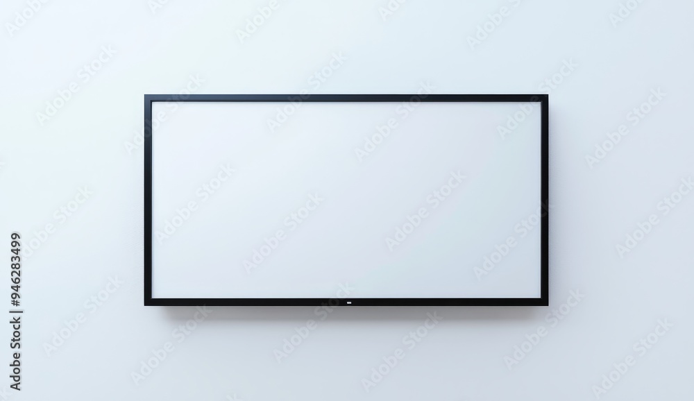The image shows a large black TV mockup, with an isolated cutout object and shadow on a transparent background. The image shows a large black TV mockup, with an isolated cutout object and shadow on a transparent background.