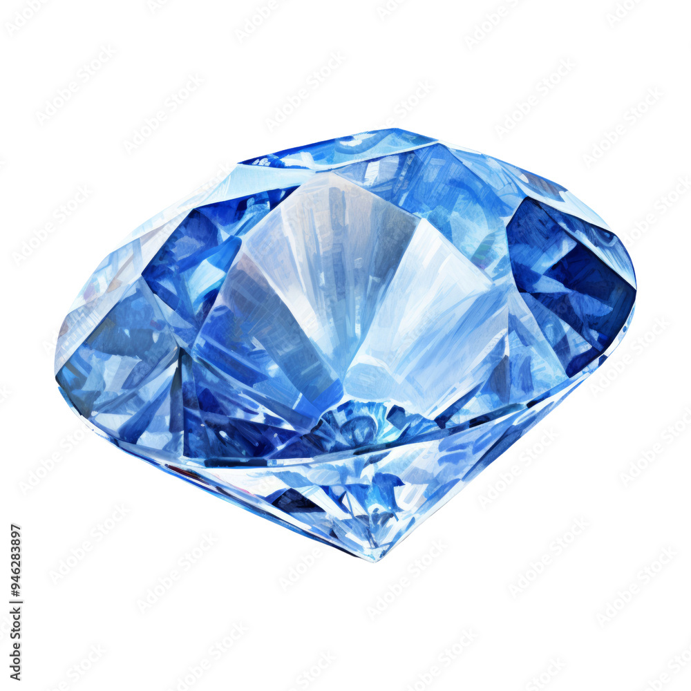 blue diamond watercolor isolated on transparent background cutout blue diamond watercolor isolated on transparent background cutout