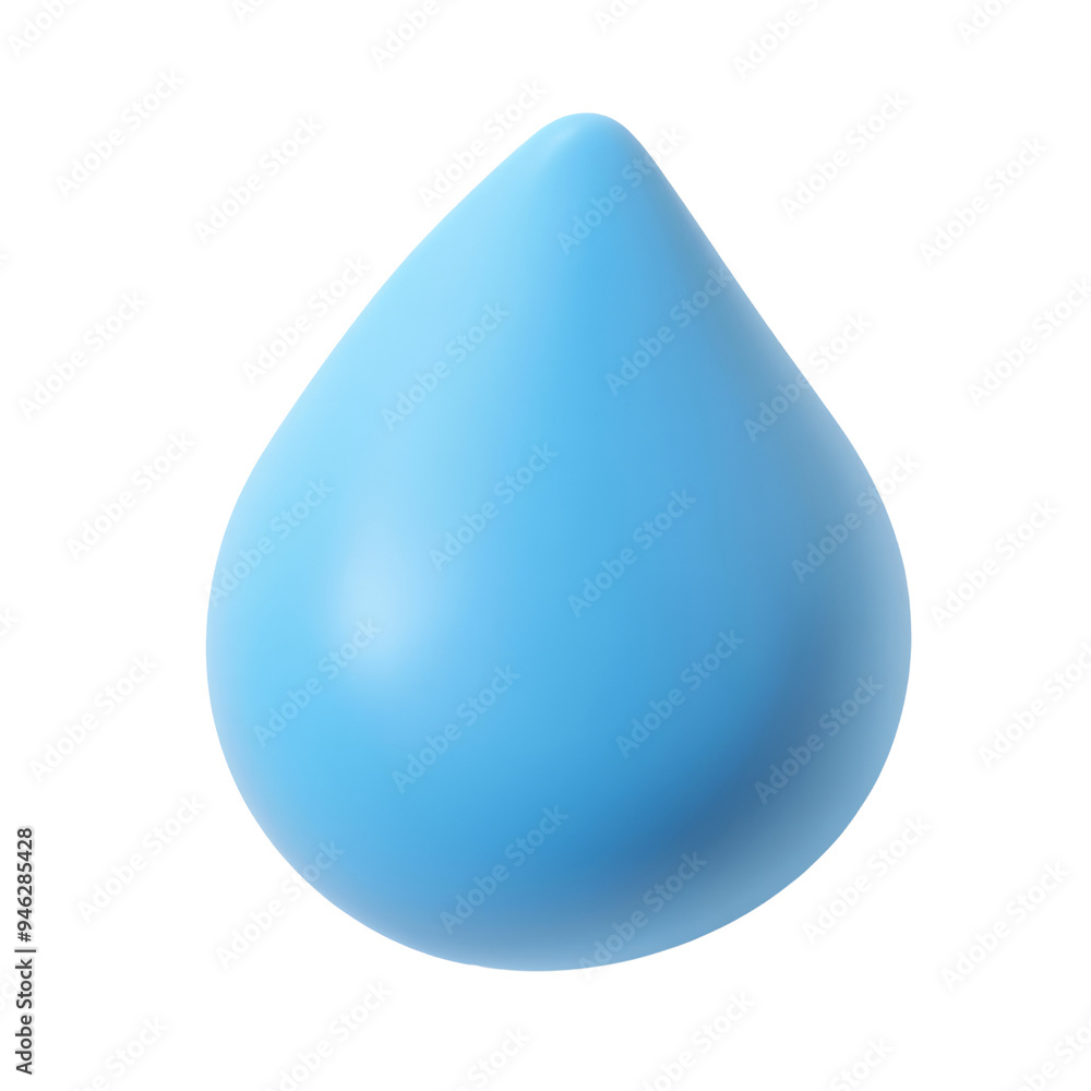 blue drop of water 3d render icon isolated on transparent background cutout blue drop of water 3d render icon isolated on transparent background cutout