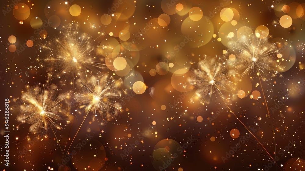 Sparklers with Glowing Bokeh Light Effects.. Sparklers with Glowing Bokeh Light Effects..